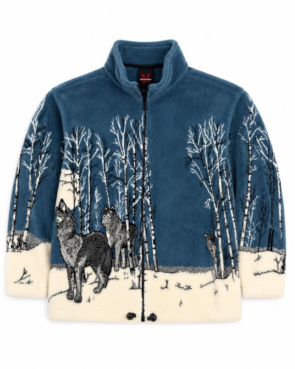 Vintage 90’s Mazmania Wolf Fleece Jacket Size 2X Full Zip Jacket USA